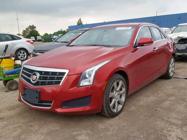 1G6AH5RX0D0140228 - 2013 CADILLAC ATS LUXURY RED photo 2