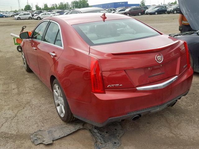 1G6AH5RX0D0140228 - 2013 CADILLAC ATS LUXURY RED photo 3