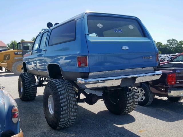 1GCEV16K8HF114567 - 1987 CHEVROLET SUBURBAN V BLUE photo 3