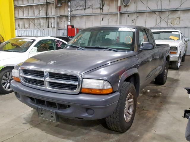 1D7GL12K54S739049 - 2004 DODGE DAKOTA SXT GRAY photo 2