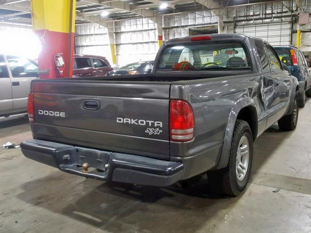 1D7GL12K54S739049 - 2004 DODGE DAKOTA SXT GRAY photo 4