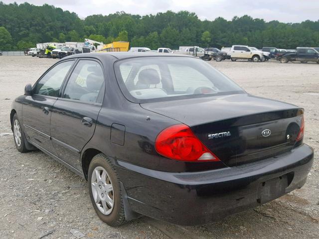 KNAFB121325182764 - 2002 KIA SPECTRA BA BLACK photo 3