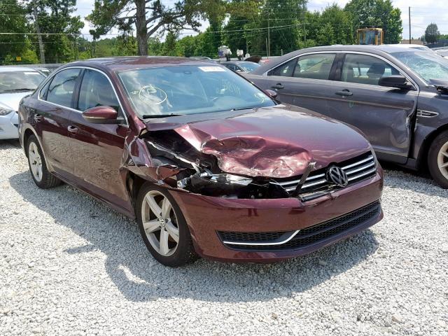 1VWBH7A32CC092540 - 2012 VOLKSWAGEN PASSAT SE MAROON photo 1