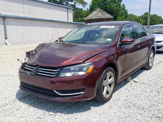 1VWBH7A32CC092540 - 2012 VOLKSWAGEN PASSAT SE MAROON photo 2