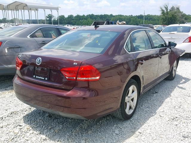 1VWBH7A32CC092540 - 2012 VOLKSWAGEN PASSAT SE MAROON photo 4