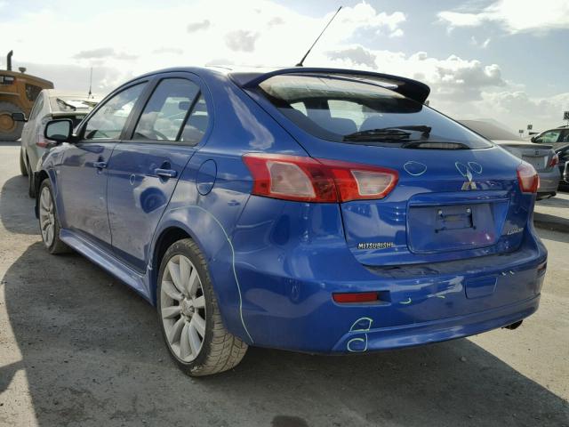 JA32X8HWXAU013746 - 2010 MITSUBISHI LANCER GTS BLUE photo 3