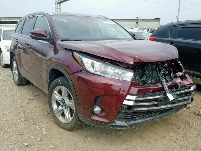 5TDDZRFH0HS375923 - 2017 TOYOTA HIGHLANDER MAROON photo 1