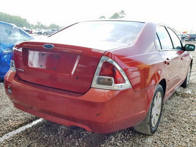 3FAFP06Z96R246815 - 2006 FORD FUSION S RED photo 4