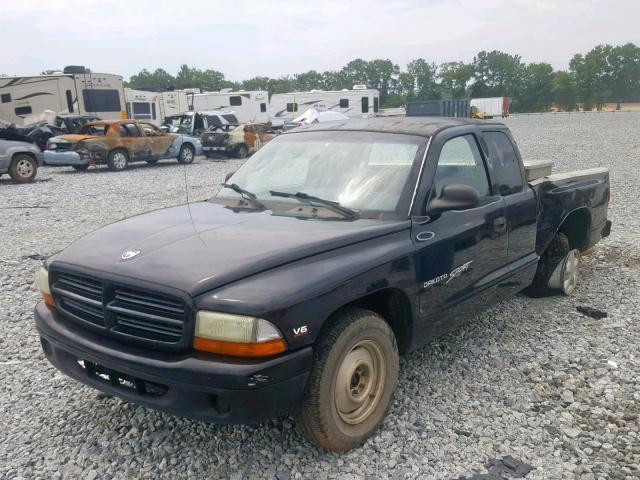 1B7GL22X8YS670343 - 2000 DODGE DAKOTA BLACK photo 2