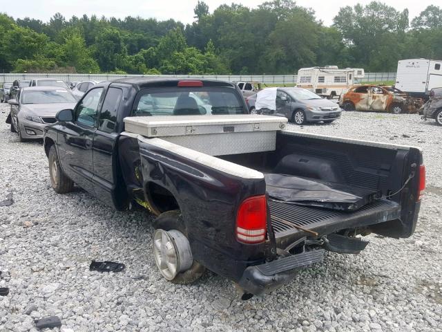 1B7GL22X8YS670343 - 2000 DODGE DAKOTA BLACK photo 3