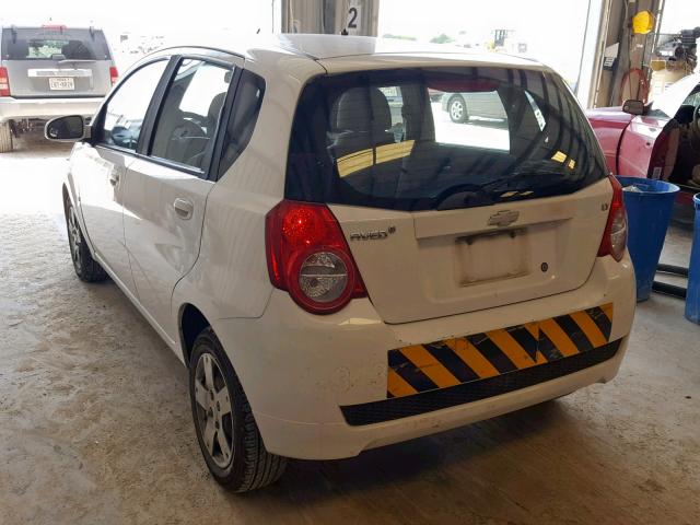 KL1TD66E69B672791 - 2009 CHEVROLET AVEO LS WHITE photo 3