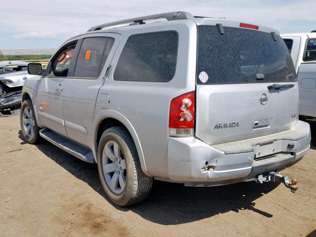 5N1AA08D88N620727 - 2008 NISSAN ARMADA SE SILVER photo 3