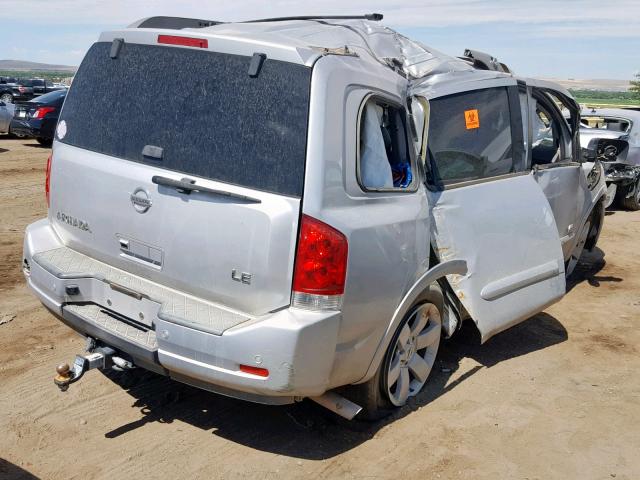 5N1AA08D88N620727 - 2008 NISSAN ARMADA SE SILVER photo 4