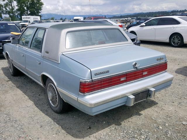 1C3BT56E8HC292379 - 1987 CHRYSLER NEW YORKER BLUE photo 3