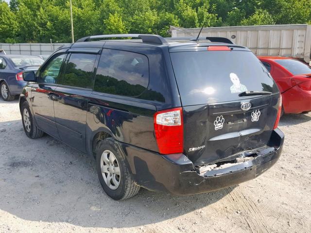 KNDMG4C30A6325398 - 2010 KIA SEDONA LX BLACK photo 3