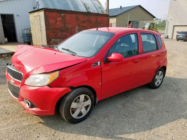 KL1TV65E79B316641 - 2009 CHEVROLET AVEO LS RED photo 2