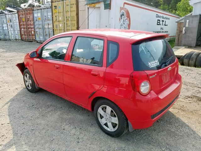 KL1TV65E79B316641 - 2009 CHEVROLET AVEO LS RED photo 3