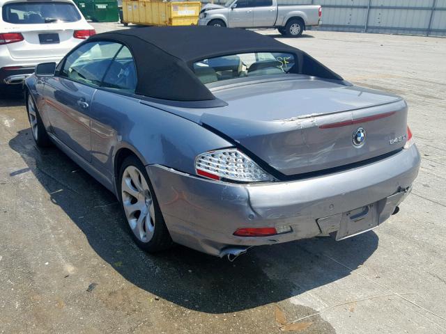 WBAEK734X4B260498 - 2004 BMW 645 CI AUT GRAY photo 3