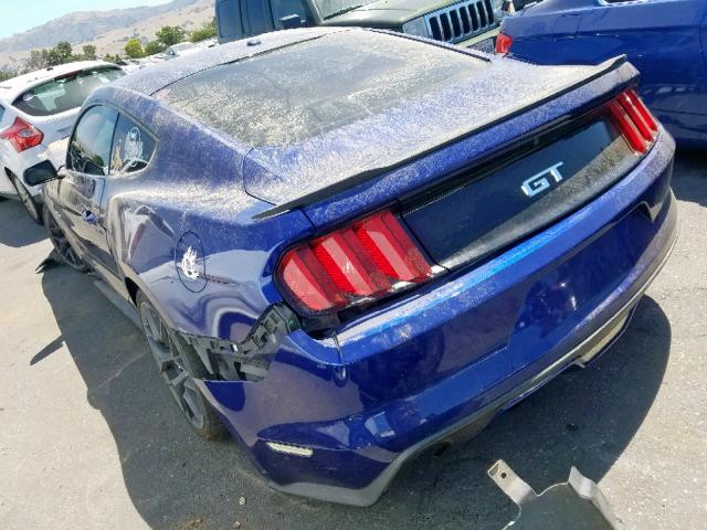 1FA6P8CF2F5434944 - 2015 FORD MUSTANG GT BLUE photo 3