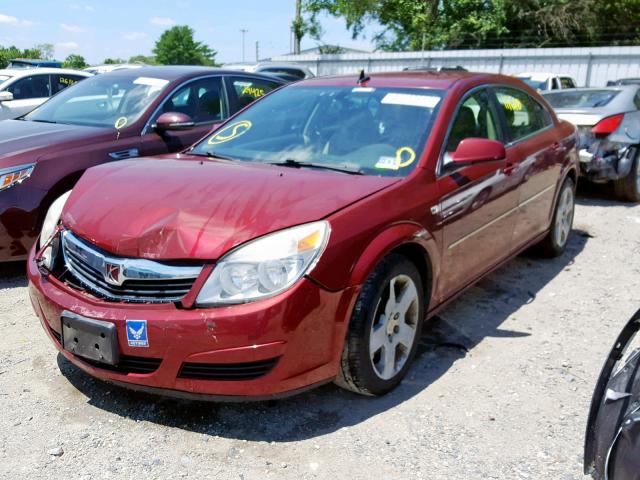 1G8ZS57B78F261344 - 2008 SATURN AURA XE RED photo 2