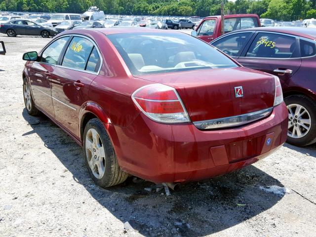 1G8ZS57B78F261344 - 2008 SATURN AURA XE RED photo 3