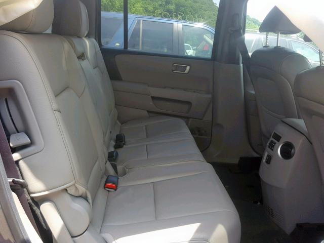 5FNYF4H75EB031487 - 2014 HONDA PILOT EXLN GRAY photo 6