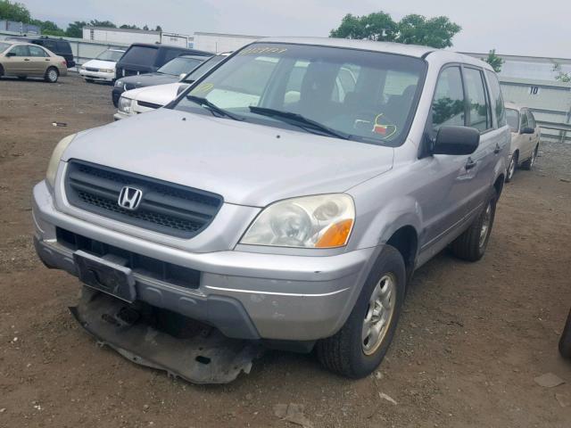 2HKYF18193H544394 - 2003 HONDA PILOT LX SILVER photo 2