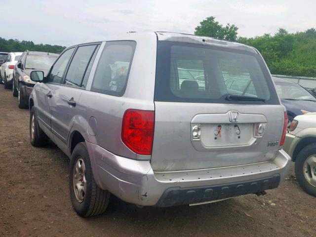 2HKYF18193H544394 - 2003 HONDA PILOT LX SILVER photo 3