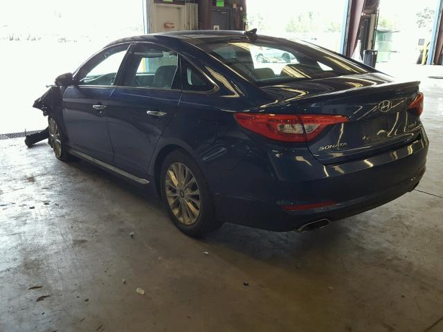 5NPE34AF3FH033416 - 2015 HYUNDAI SONATA SPO BLUE photo 3