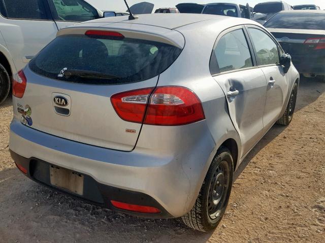 KNADM5A30D6205393 - 2013 KIA RIO LX SILVER photo 4