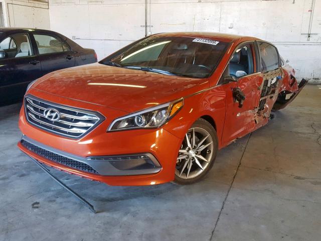 5NPE34AB4FH105110 - 2015 HYUNDAI SONATA SPO ORANGE photo 2