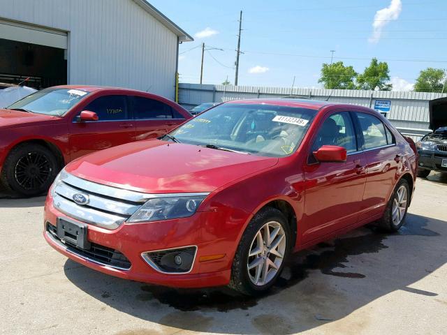 3FAHP0JA7BR155045 - 2011 FORD FUSION SEL RED photo 2