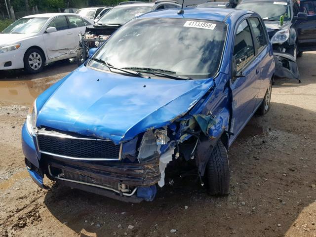 KL1TD66E99B692419 - 2009 CHEVROLET AVEO LS BLUE photo 2