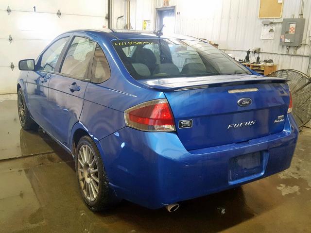 1FAHP3GN5BW131108 - 2011 FORD FOCUS SES BLUE photo 3