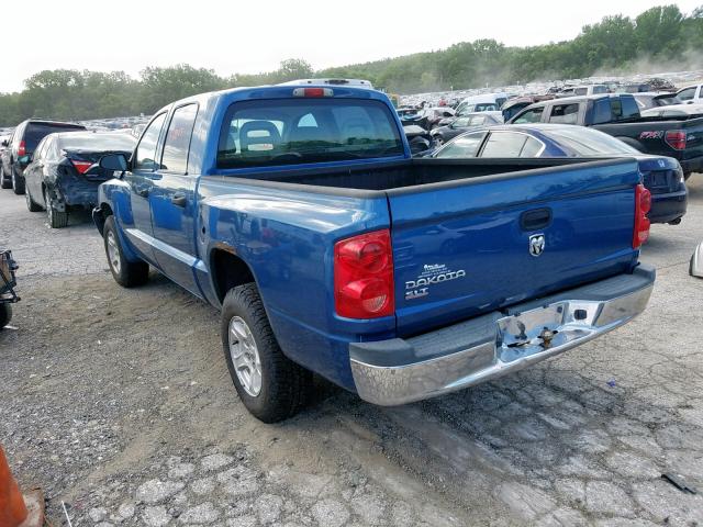 1D7HE48K66S522622 - 2006 DODGE DAKOTA QUA BLUE photo 3