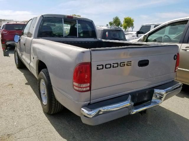 1B7GL22X2YS735350 - 2000 DODGE DAKOTA SILVER photo 3