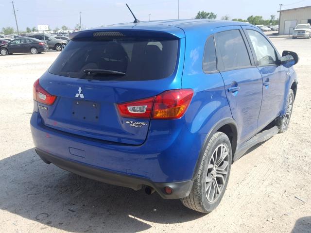 JA4AP3AU8GZ029443 - 2016 MITSUBISHI OUTLANDER BLUE photo 4