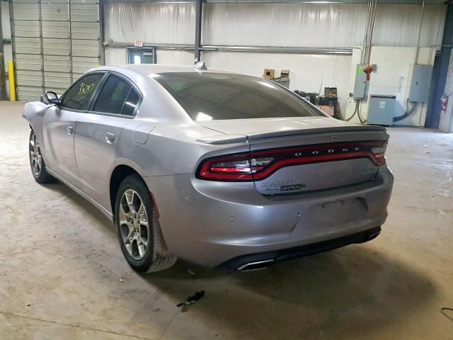 2C3CDXJGXGH141108 - 2016 DODGE CHARGER SX SILVER photo 3