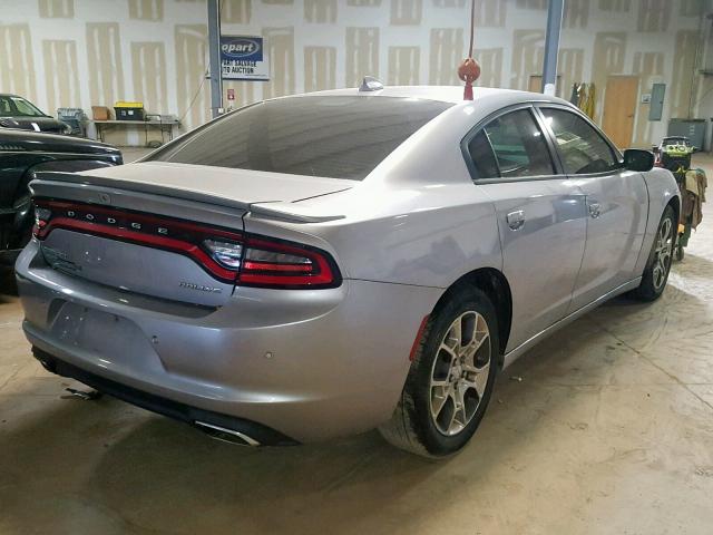 2C3CDXJGXGH141108 - 2016 DODGE CHARGER SX SILVER photo 4