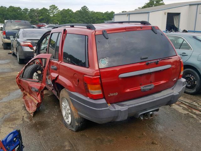 1J4GX48N44C416620 - 2004 JEEP GRAND CHER RED photo 3