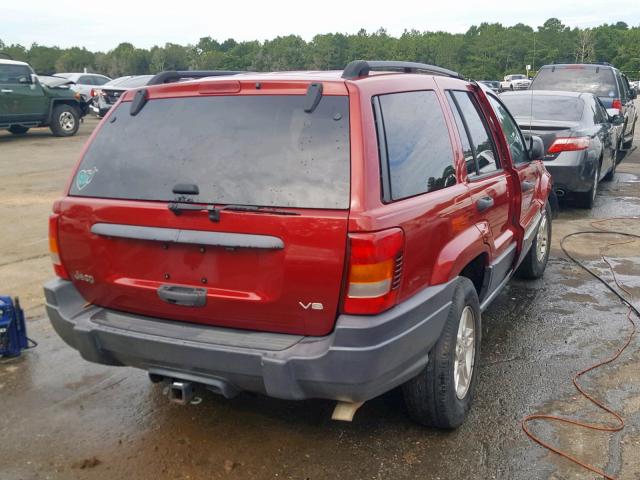 1J4GX48N44C416620 - 2004 JEEP GRAND CHER RED photo 4