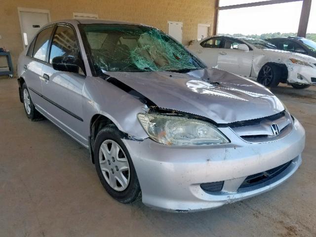 1HGES164X5L004838 - 2005 HONDA CIVIC DX SILVER photo 1