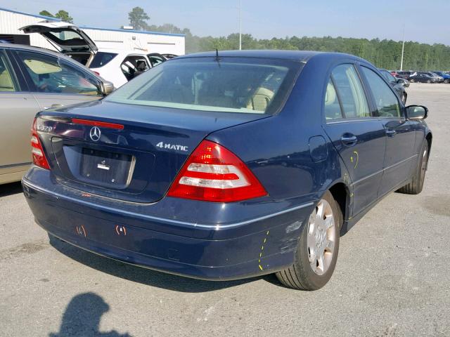 WDBRF84J25F641872 - 2005 MERCEDES-BENZ C 320 4MAT BLUE photo 4