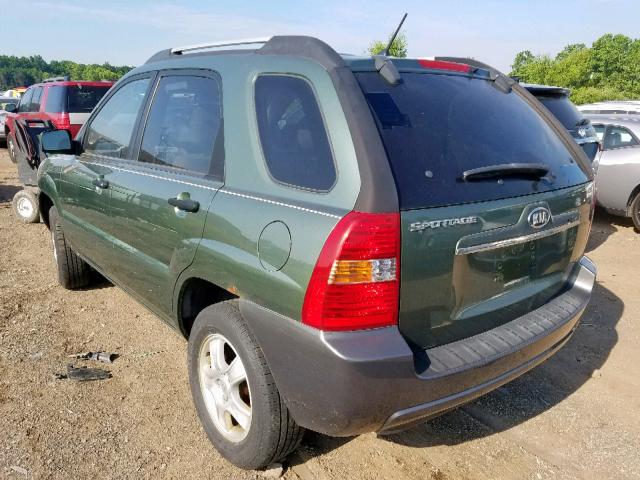 KNDJF724577300274 - 2007 KIA SPORTAGE GREEN photo 3