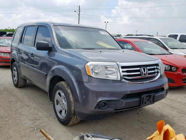 5FNYF4H20FB015106 - 2015 HONDA PILOT LX GRAY photo 1