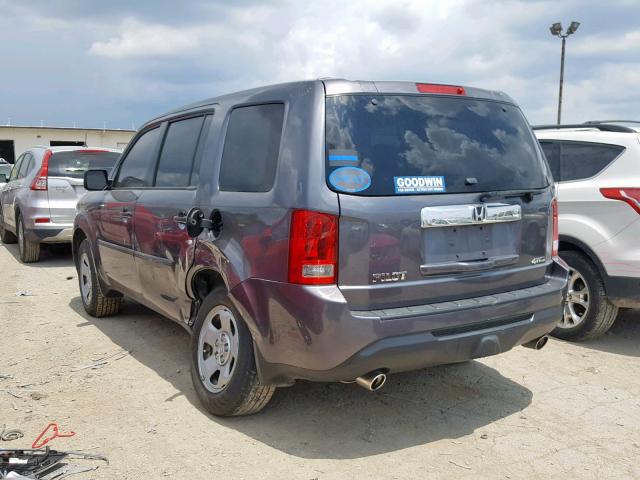 5FNYF4H20FB015106 - 2015 HONDA PILOT LX GRAY photo 3