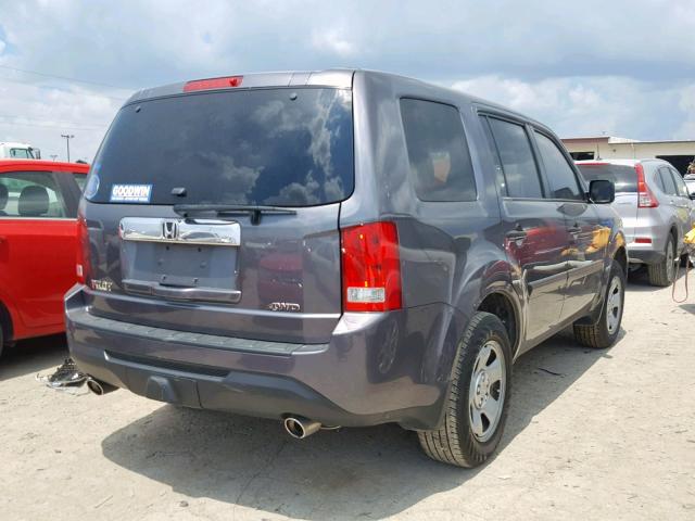 5FNYF4H20FB015106 - 2015 HONDA PILOT LX GRAY photo 4