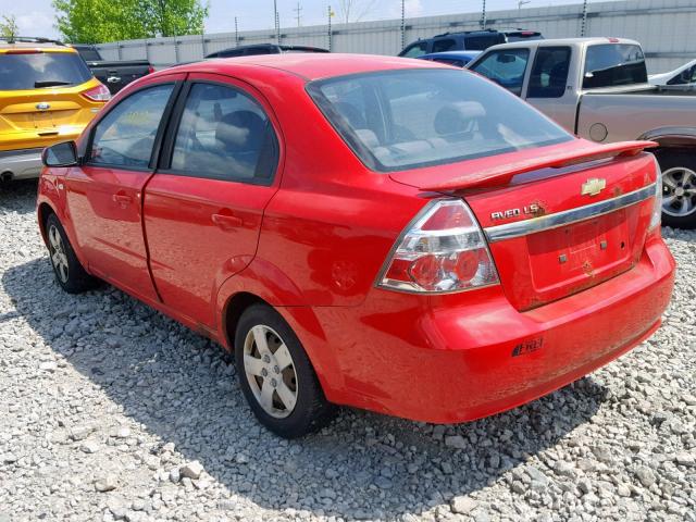 KL1TD56658B243238 - 2008 CHEVROLET AVEO BASE Қызыл фото 3