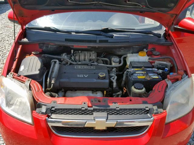 KL1TD56658B243238 - 2008 CHEVROLET AVEO BASE Қызыл фото 7