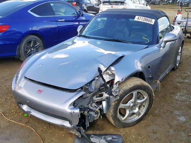 JHMAP1145YT800115 - 2000 HONDA S2000 SILVER photo 2